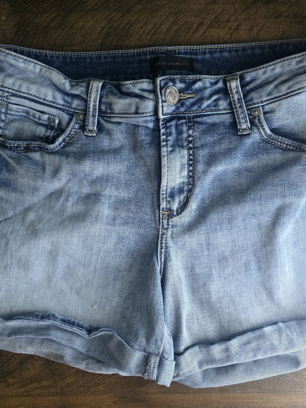 Silver Jeans Light Wash Rolled-Hem Denim Shorts